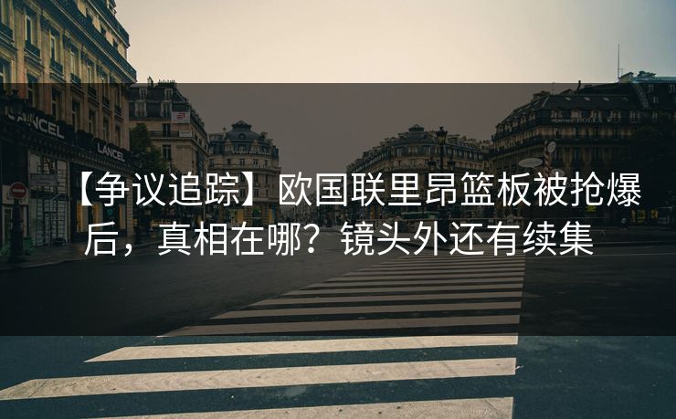 【争议追踪】欧国联里昂篮板被抢爆后,真相在哪?镜头外还有续集 【争议追踪】欧国联里昂篮板被抢爆后,真相在哪?镜头外还有续集